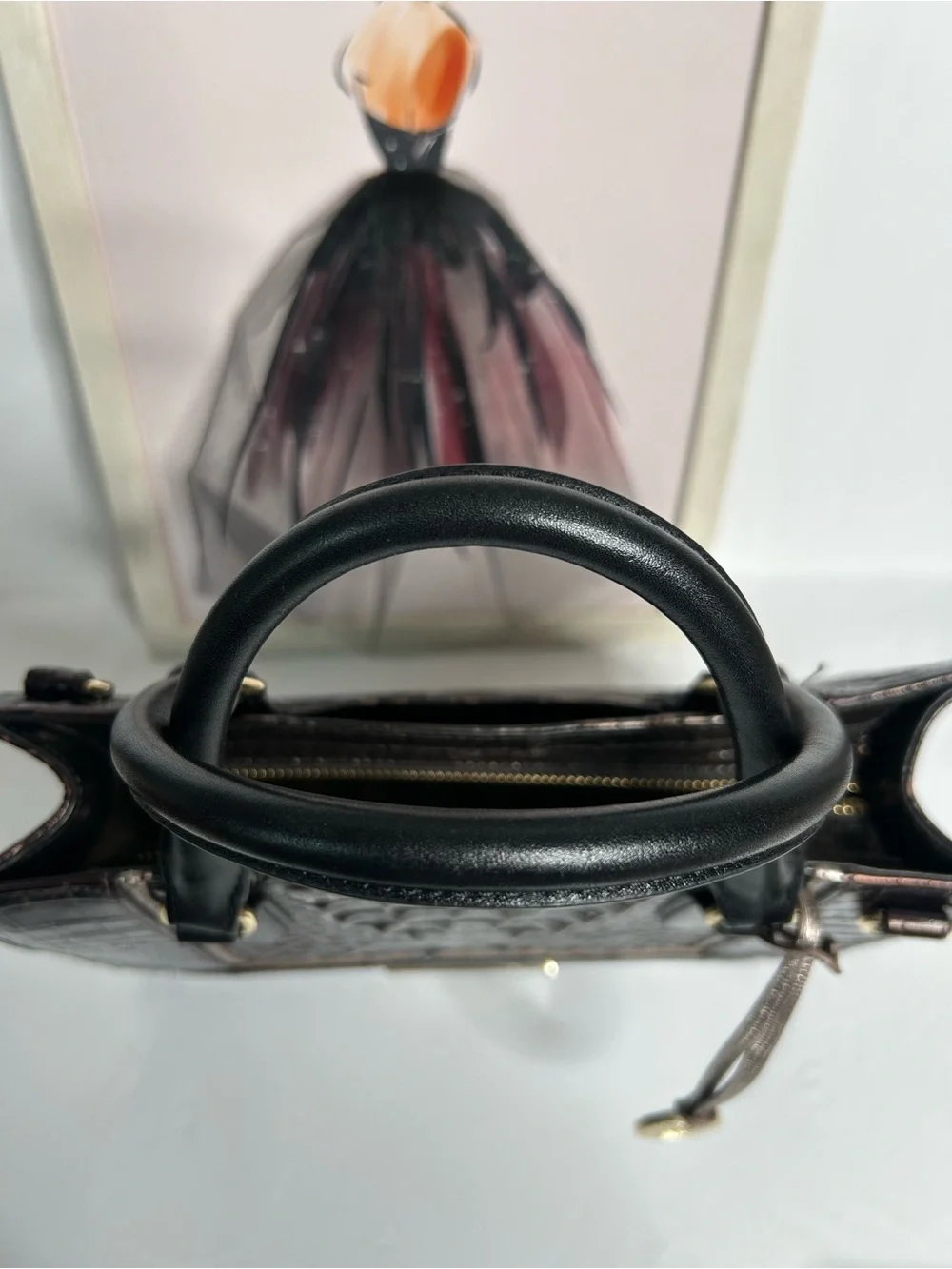 RARE- Brahmin Small Camille Ironwood Alzette Satchel